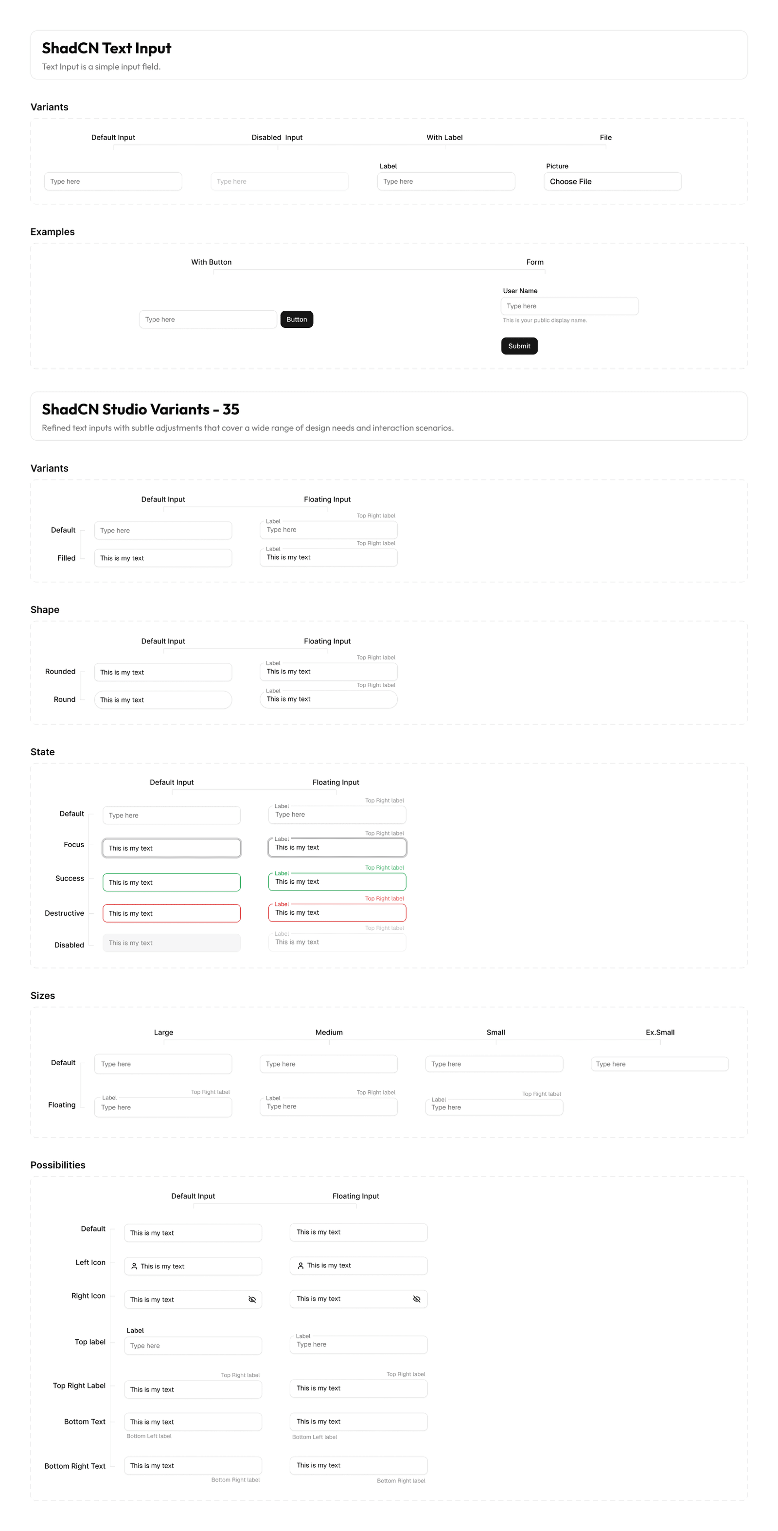 Inputs — design foundation